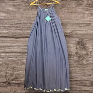 Letarte Beach Dress Cover Up OS Periwinkle Rayon Handmade NWT $218 Resort Boho